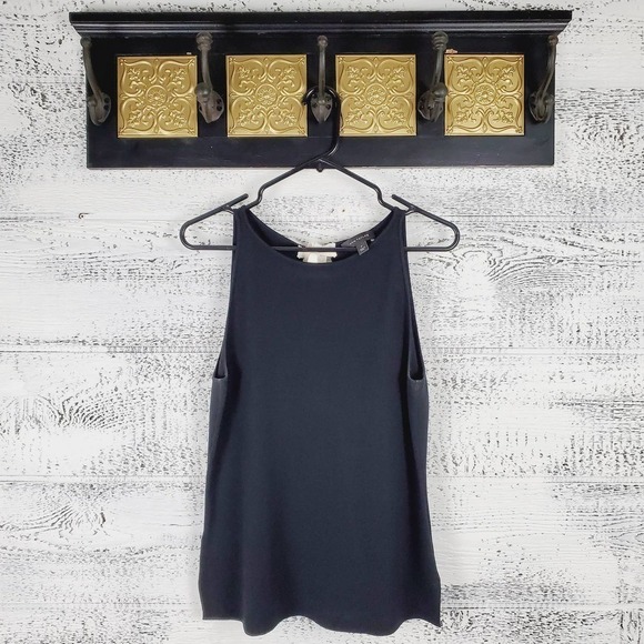 Ann Taylor Sleeveless Knit Preppy Business Casual Top Keyhole Back Tie Sz M - Picture 1 of 8